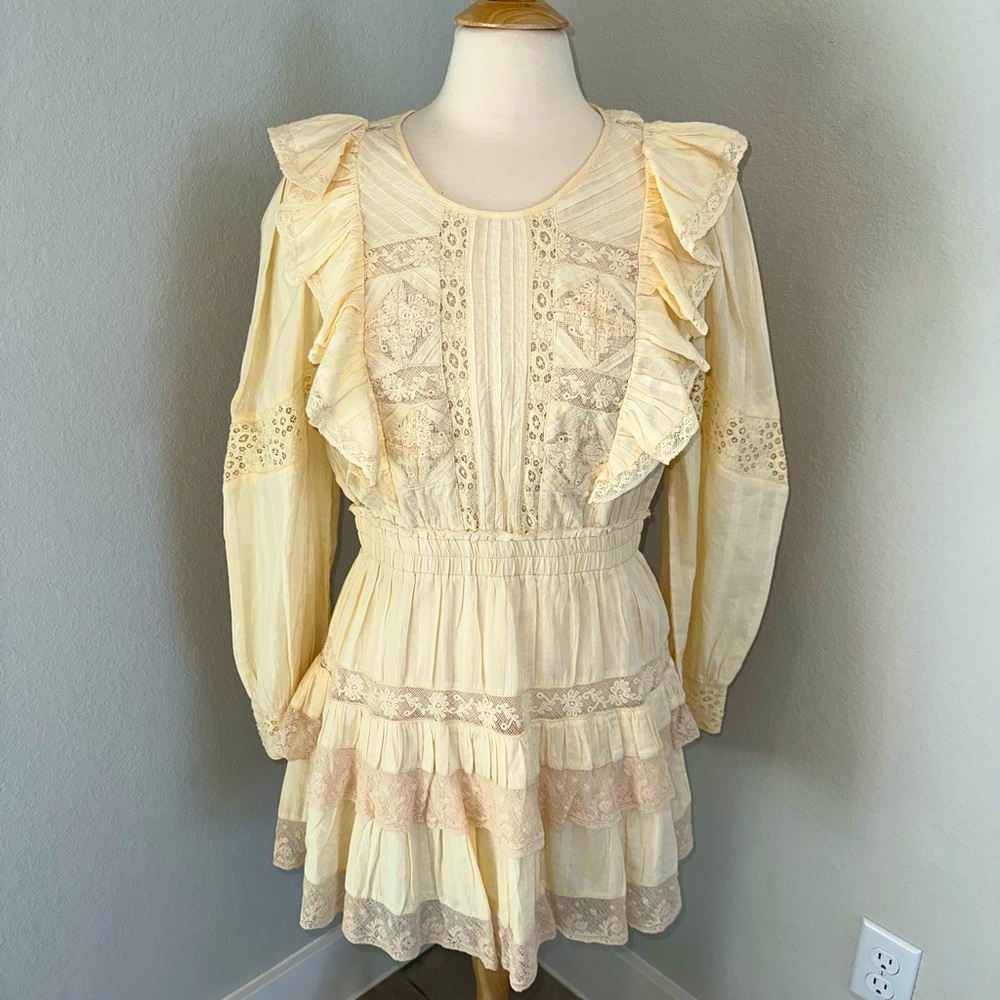 NWT LoveShackFancy Ivory Santorini Dress Size L